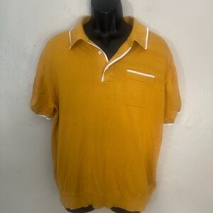 Tie Bar Pocket Polo XL Gently worn 100% cotton ribbed sweater weave 23" armpits